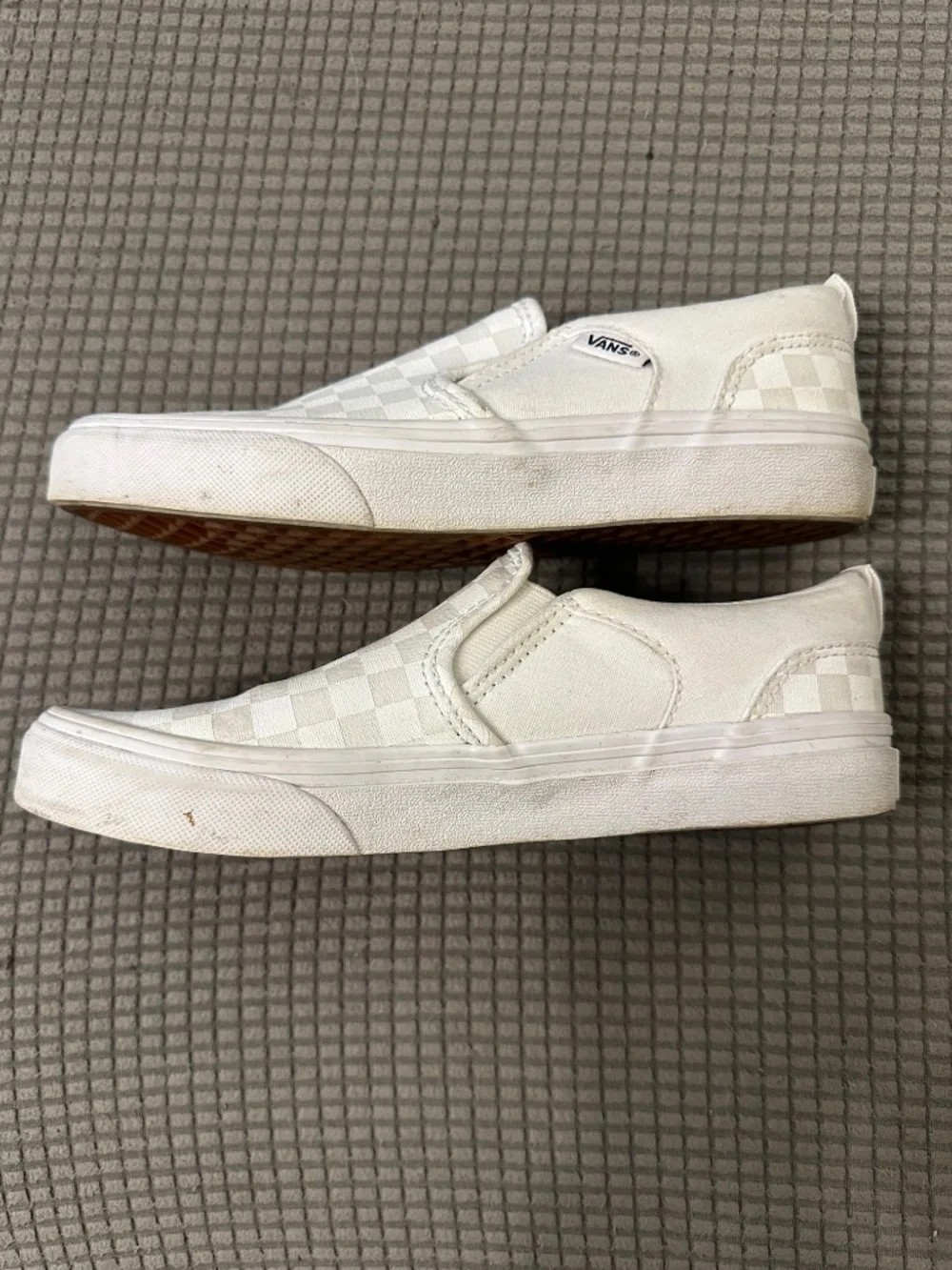 Vans Checkerboard Slip-On Classic Sneakers | Off-White & Cream